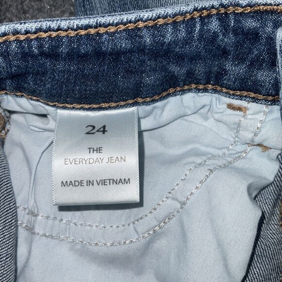 Willow + Root Jeans Womens Size 24 Blue Denim The Everyday Jean Distressed - Picture 4 of 10